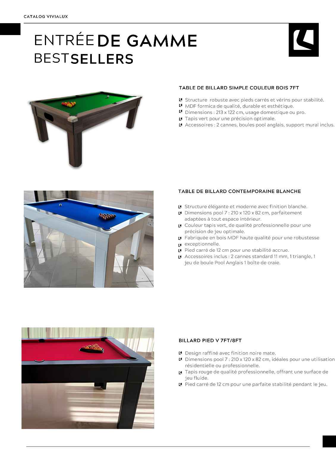 Table Billard Maroc Vivialux